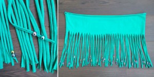 DIY makkelijk maken Tshirt Shawl 5